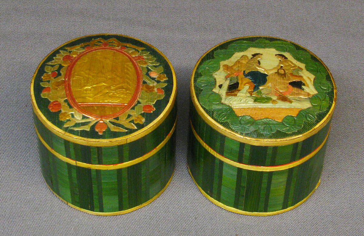 Toilet box, Profile head of Napoleon after an original by Jean-Pierre Droz (French, La Chaux-de-Fonds, Neuchâtel 1746–1823 Paris), Straw on wood, gilt bronze, French