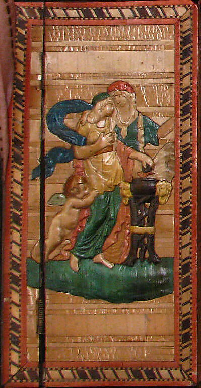 Toilet box, Profile head of Napoleon after an original by Jean-Pierre Droz (French, La Chaux-de-Fonds, Neuchâtel 1746–1823 Paris), Straw on wood, gilt bronze, French