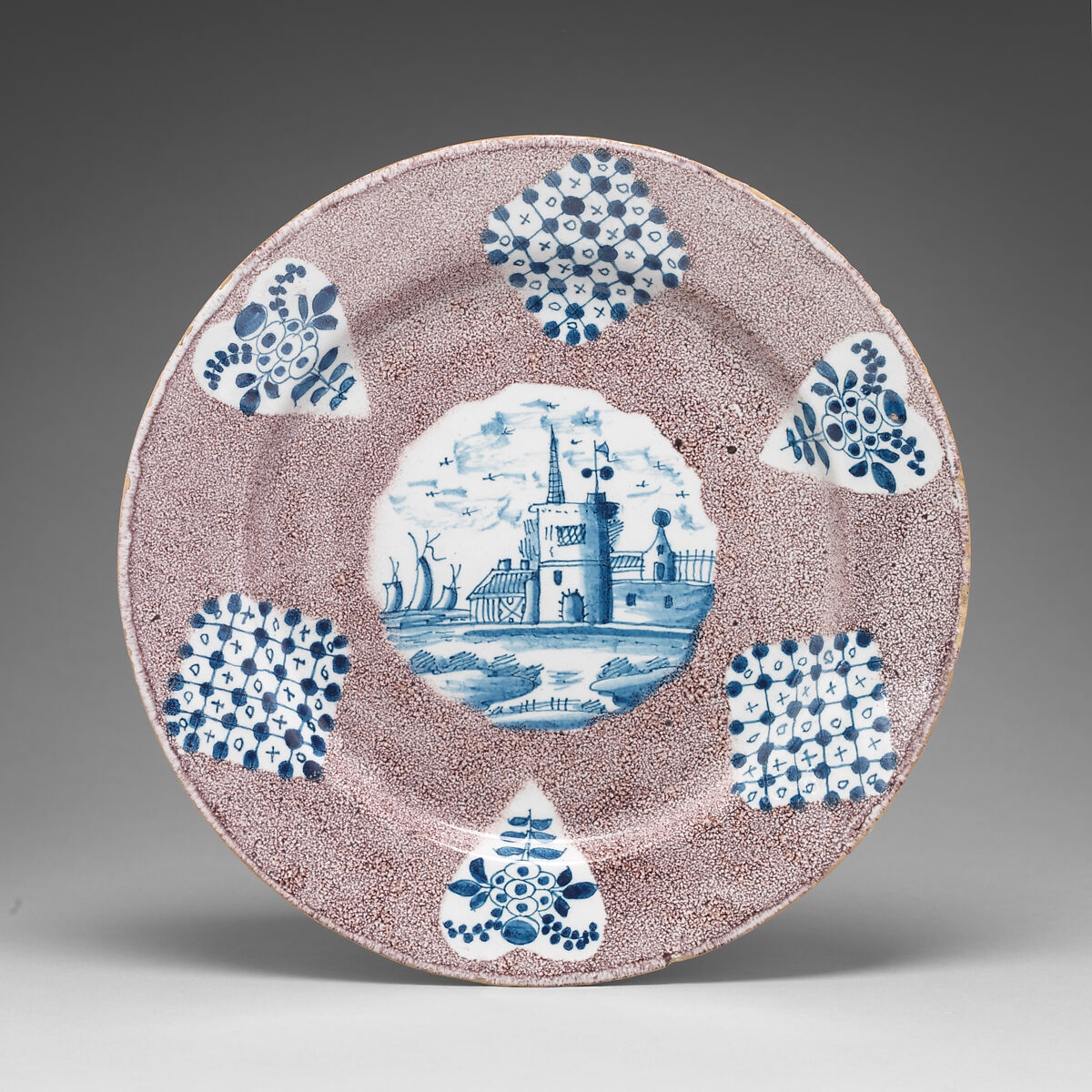 Plate, Tin-glazed earthenware, British, Bristol 