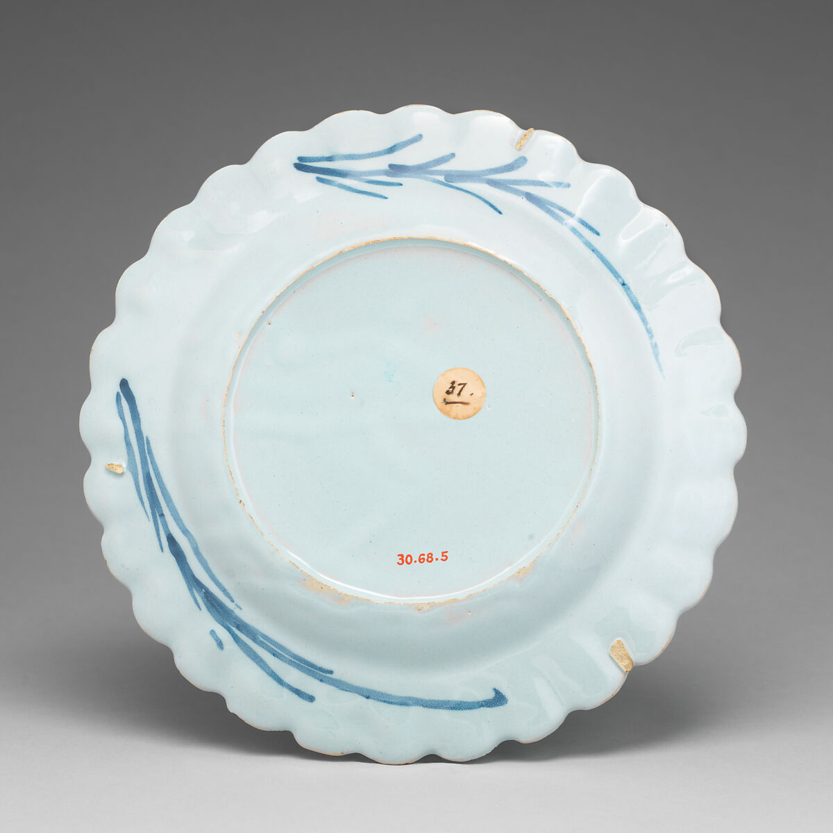 Plate, probably Joseph Flower, Tin-glazed earthenware, British, Bristol