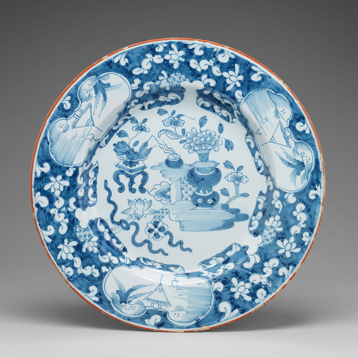 Plate, Joseph Flower, Tin-glazed earthenware, British, Bristol 