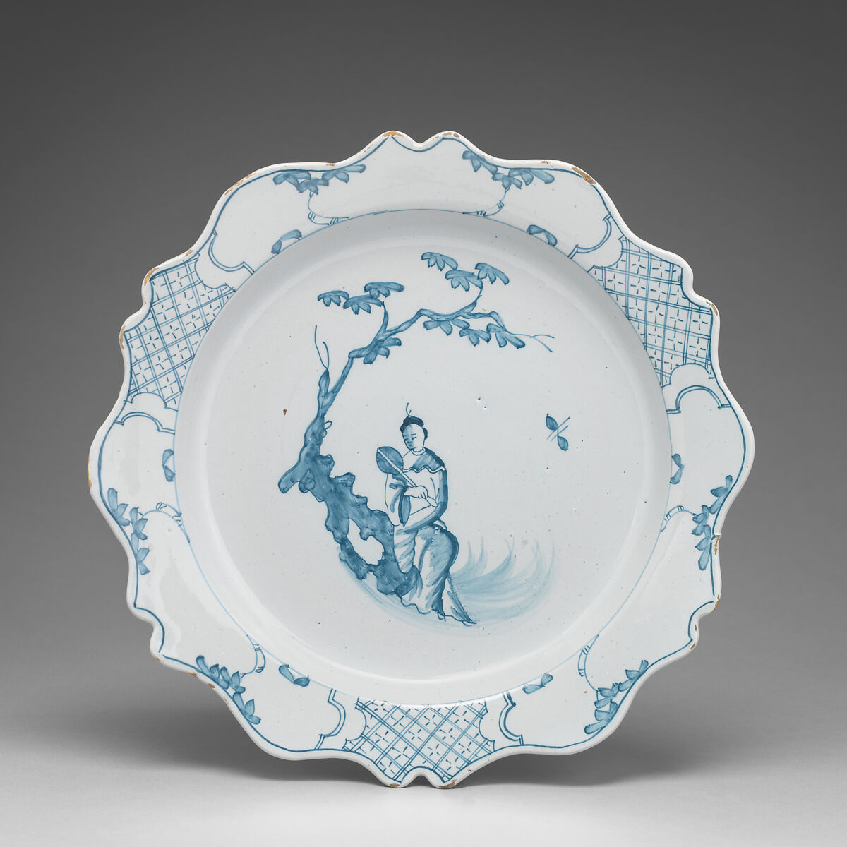 Plate, Tin-glazed earthenware, British, Bristol 