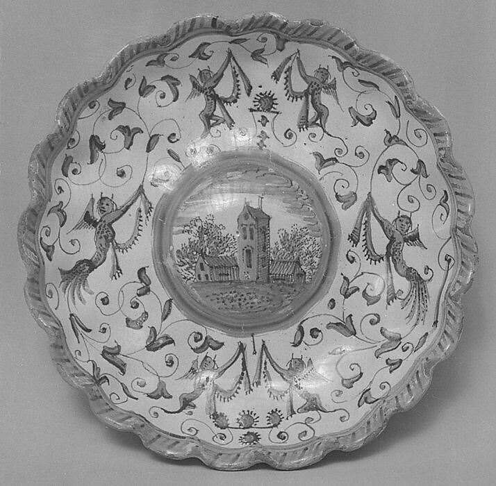 Dish, Possibly by Willem Jansz. Verstraeten (Dutch), Tin-glazed earthenware, Dutch, possibly Haarlem