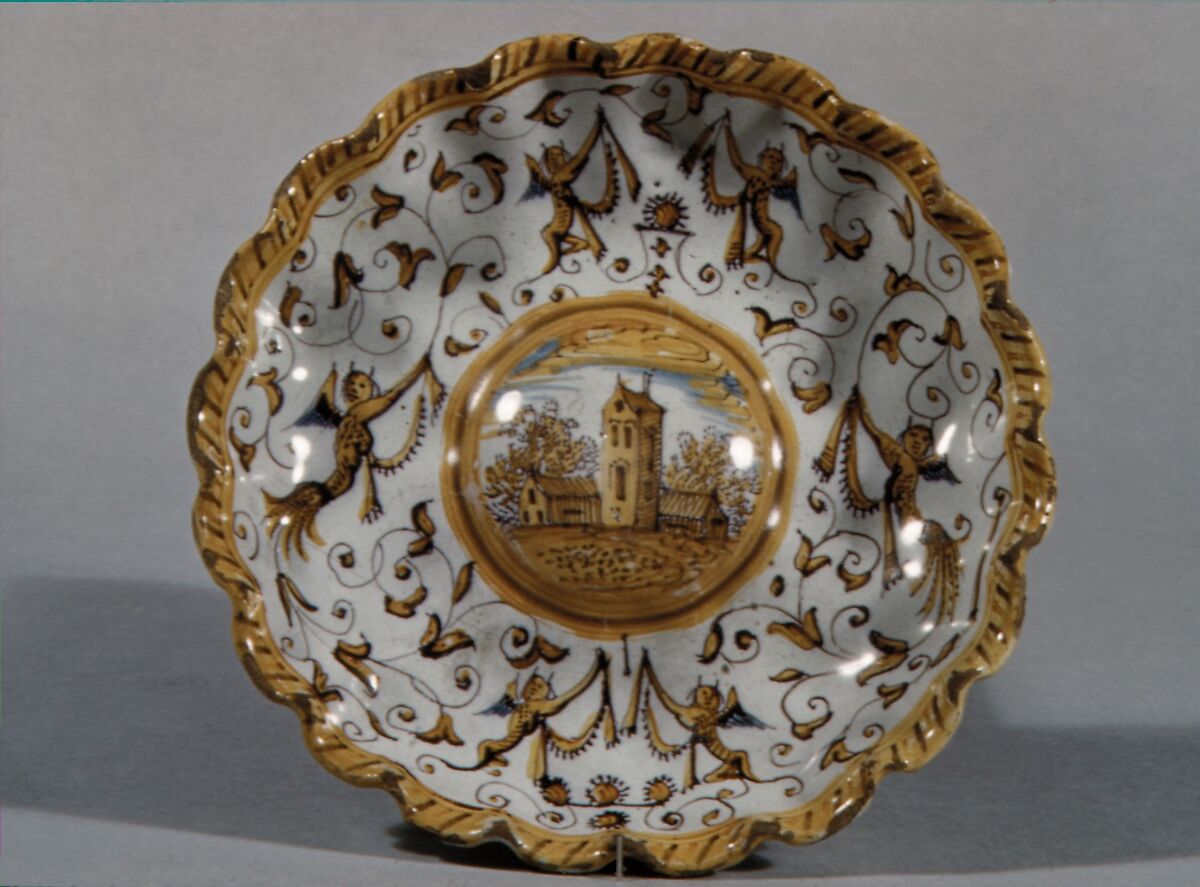 Dish, Possibly by Willem Jansz. Verstraeten (Dutch), Tin-glazed earthenware, Dutch, possibly Haarlem 