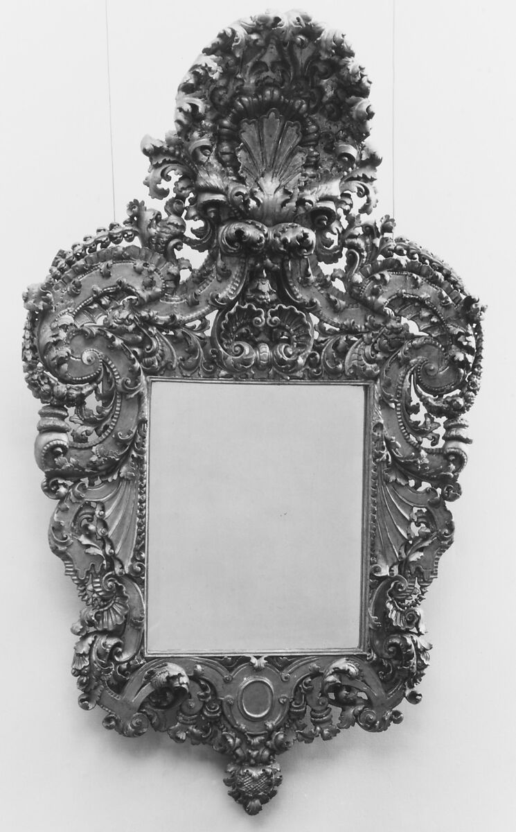 Mirror, Carved and gilded pine, Italian, Piedmont 