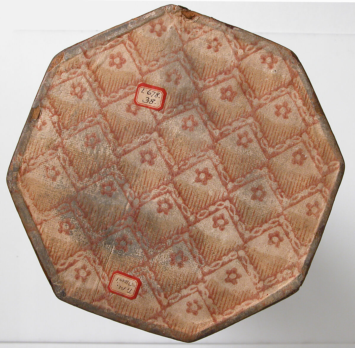 Case, Brown leather with gold tooled decoration, French