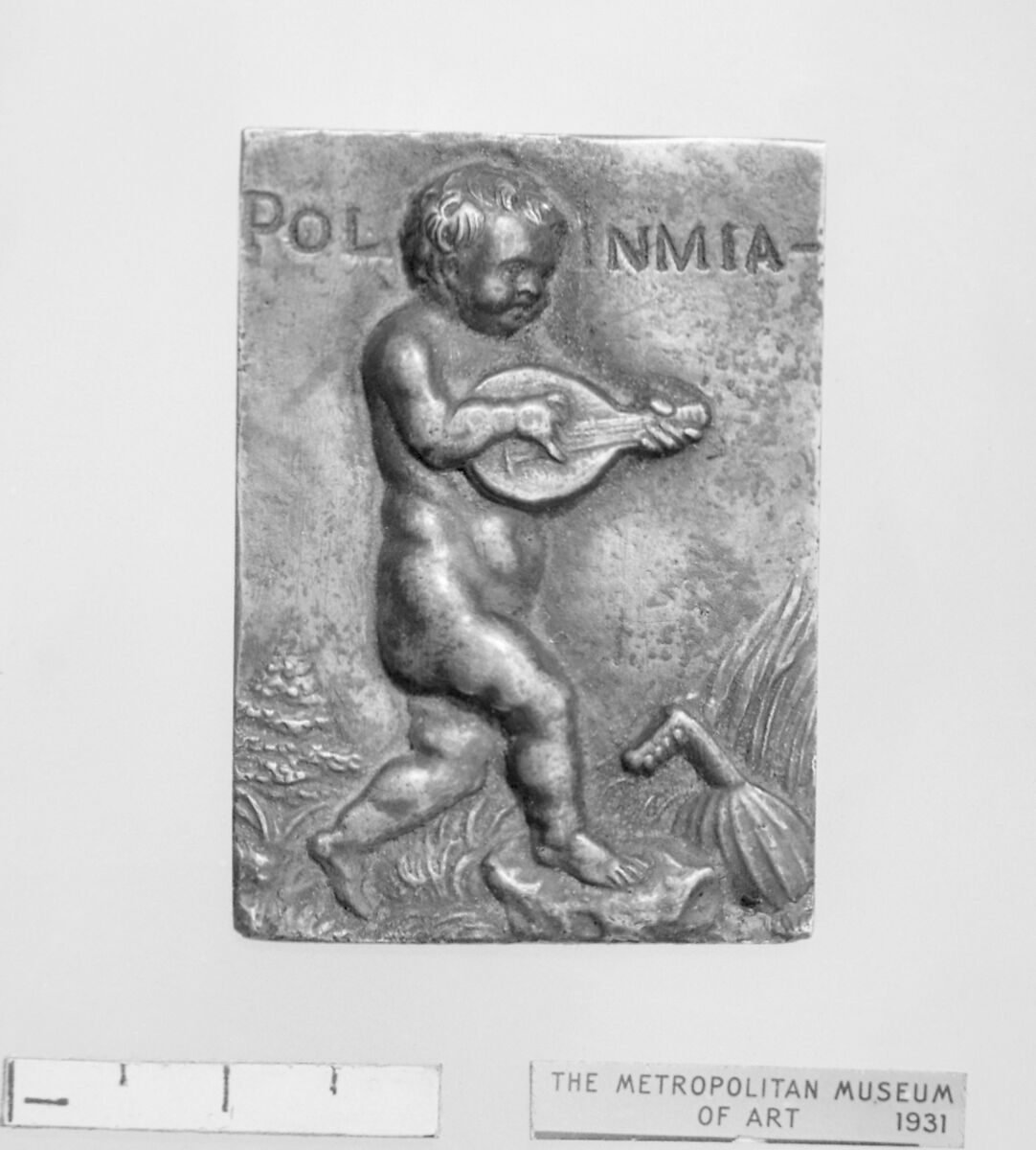 Putto with attributes of the Muse Polymnia, Peter Flötner (German, Thurgau 1485–1546 Nuremberg), Silver gilt, German, Nuremberg 