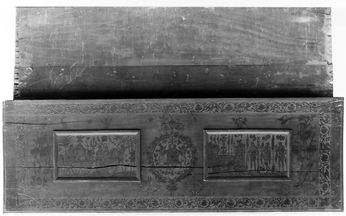 Marriage chest (cassone), Cypress, Italian, Lombardy