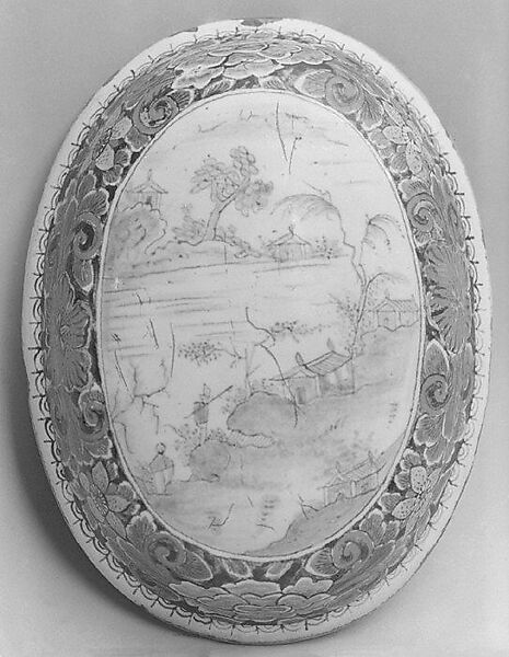 Brush back, Faience (tin-glazed earthenware), French 