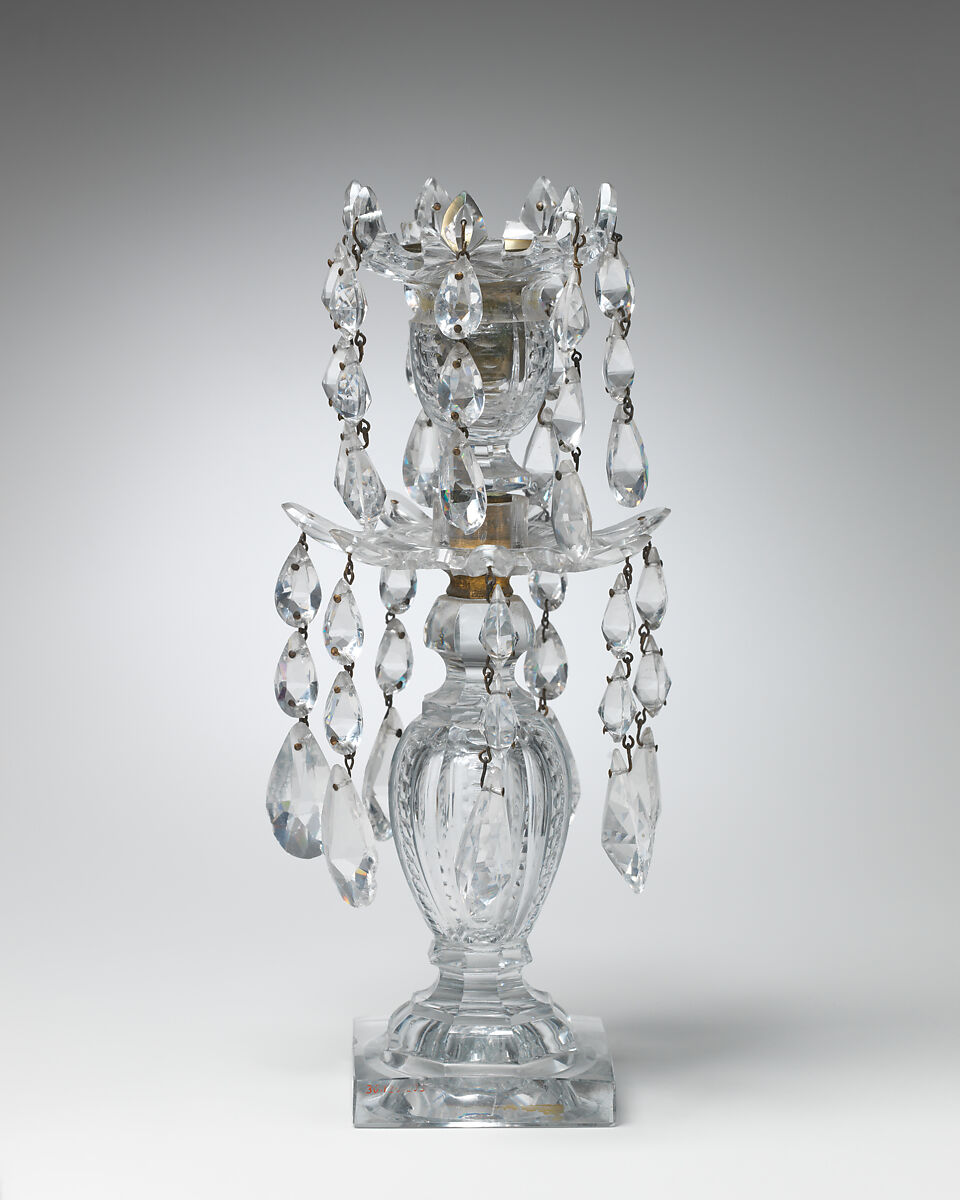 Candlestick (one of a pair), Glass, British or Irish 