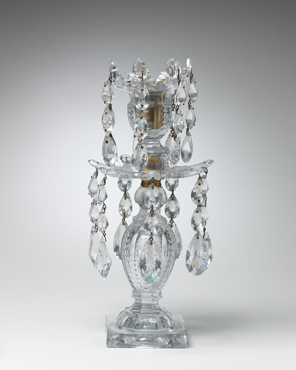 Candlestick (one of a pair), Glass, British or Irish 
