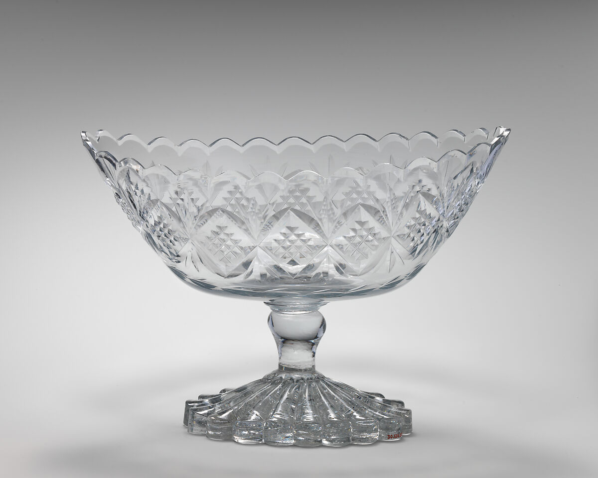 Fruit bowl, Glass, probably Irish 