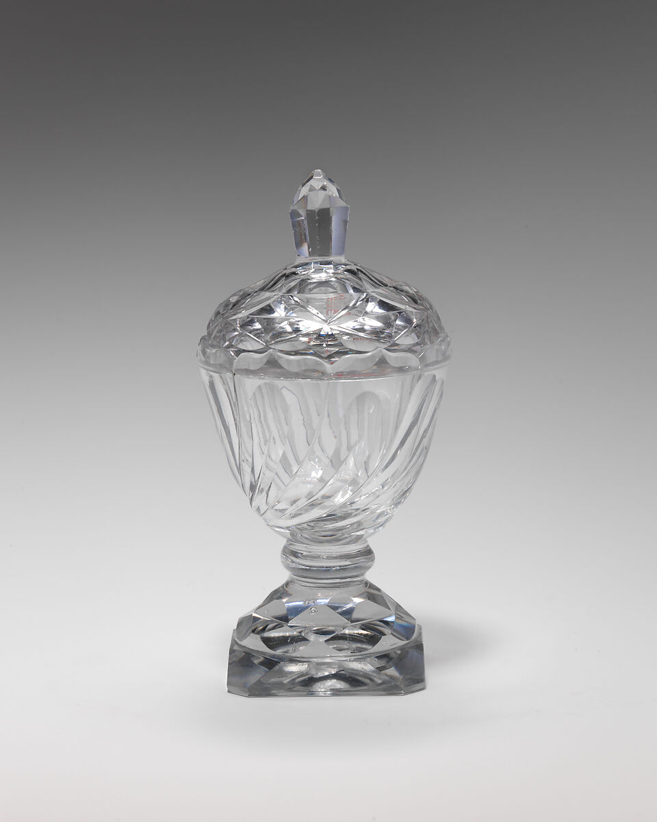 Urn with cover or salt, Glass, British or Irish 