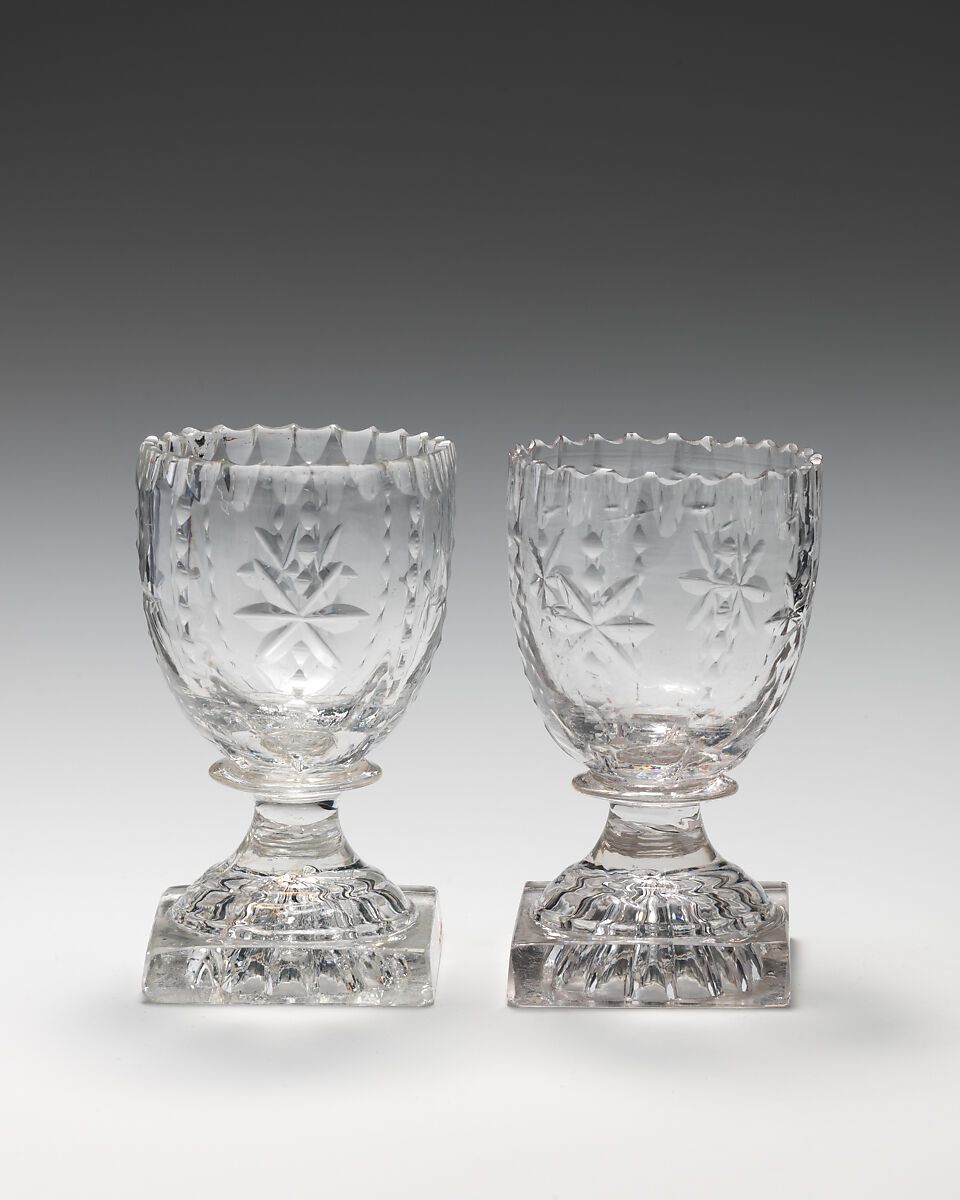 Pair of salts, Glass, British 