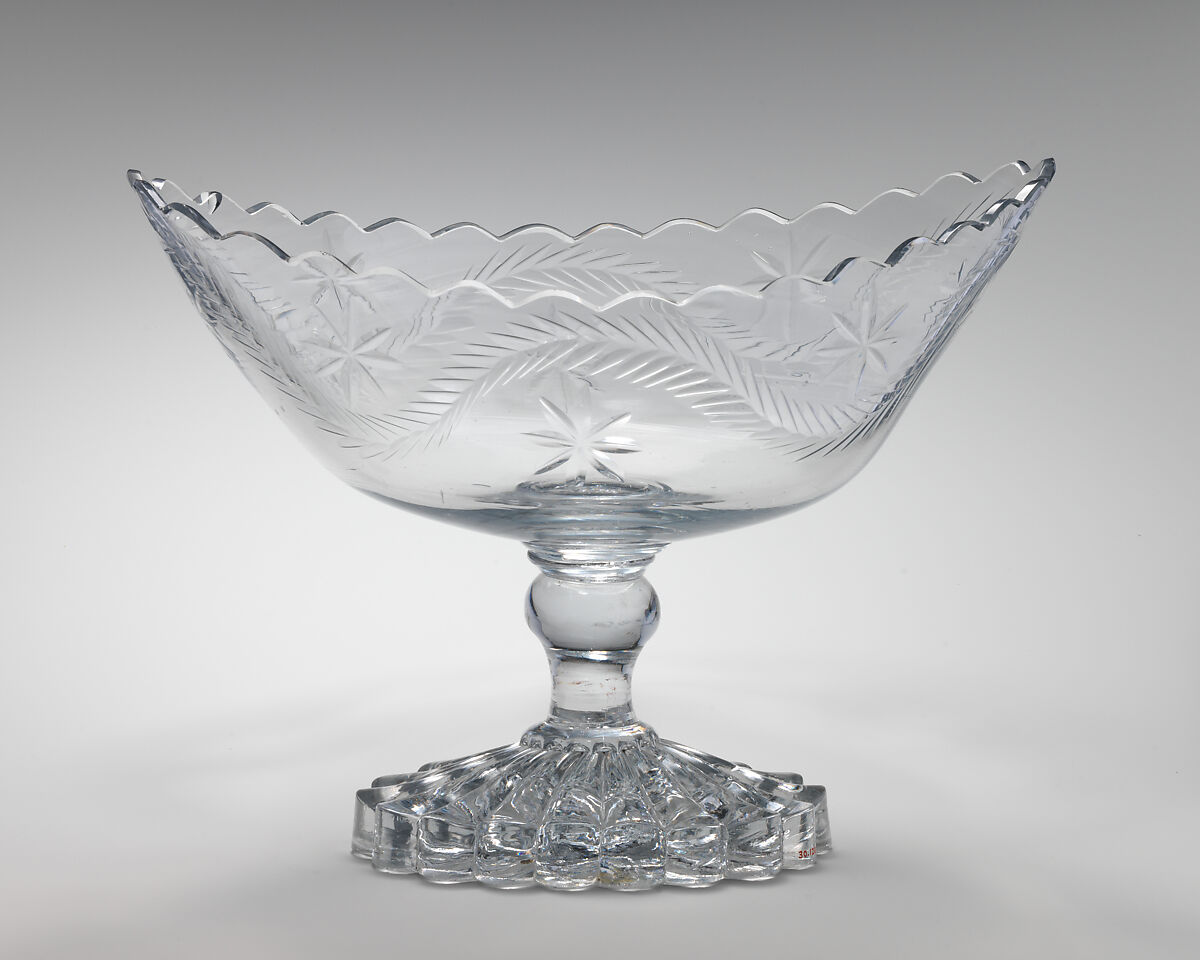 Fruit bowl, Glass, probably Irish 