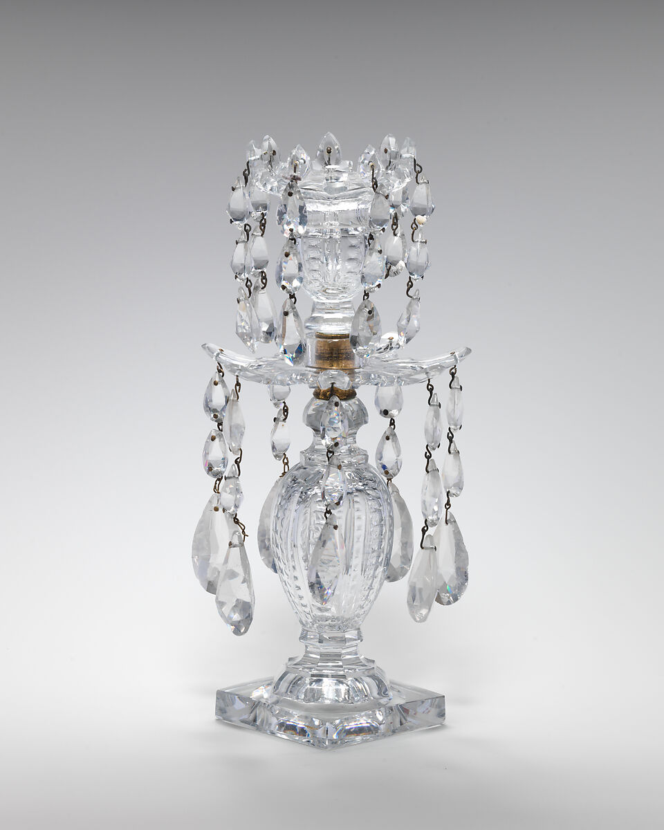 Candlestick (one of a pair), Glass, British or Irish 