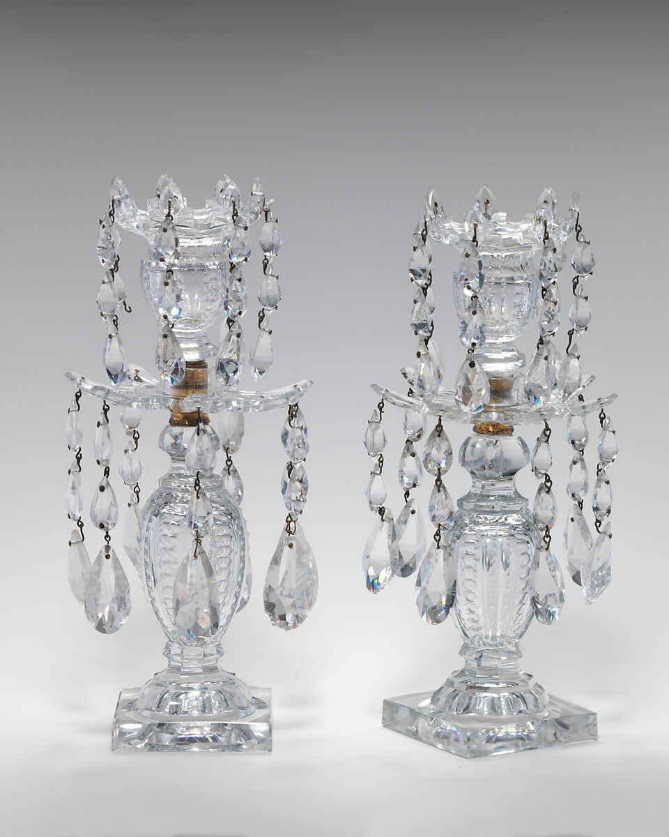 Candlestick (one of a pair), Glass, British or Irish