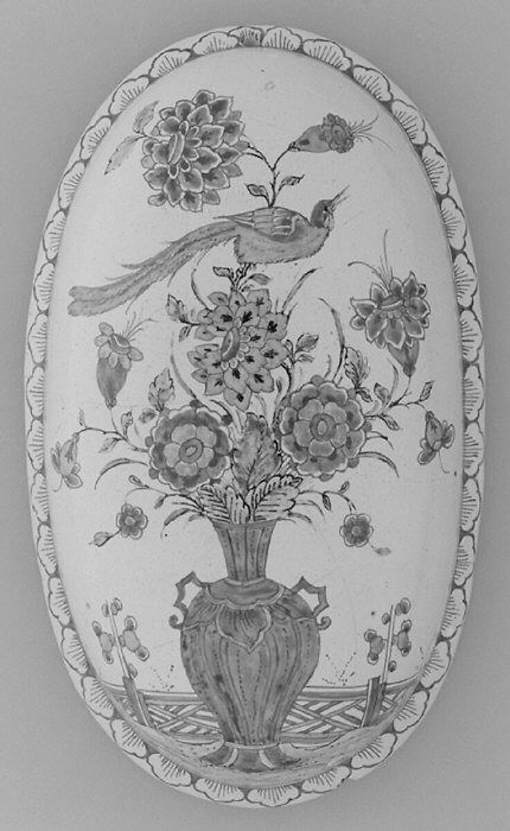 Pair of brush backs, Faience (tin-glazed earthenware), Dutch 