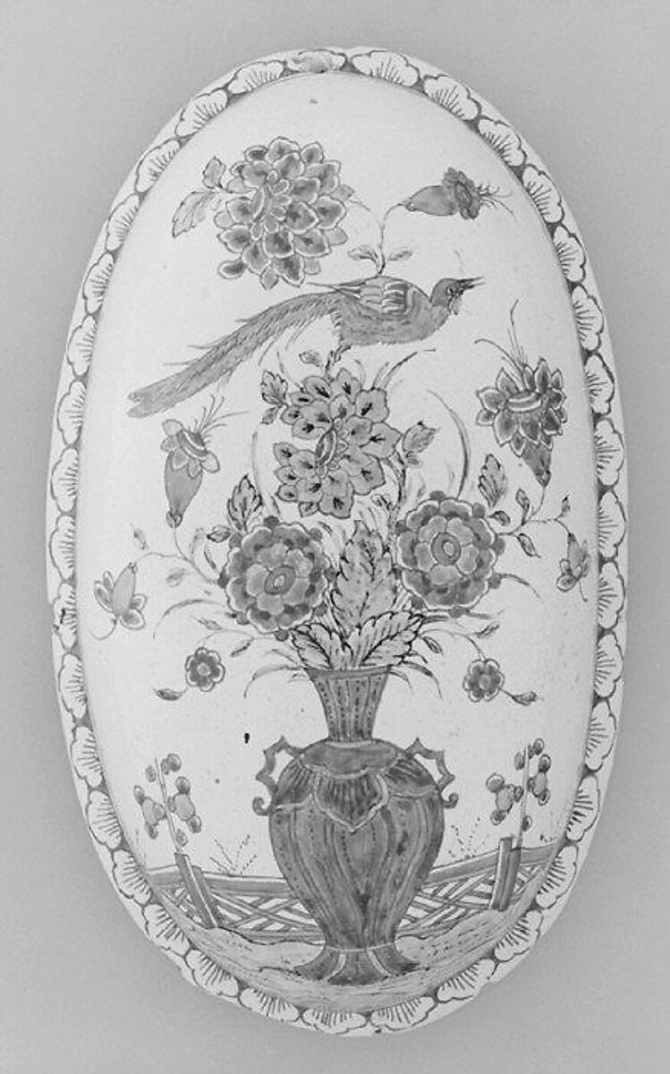 Pair of brush backs, Faience (tin-glazed earthenware), Dutch