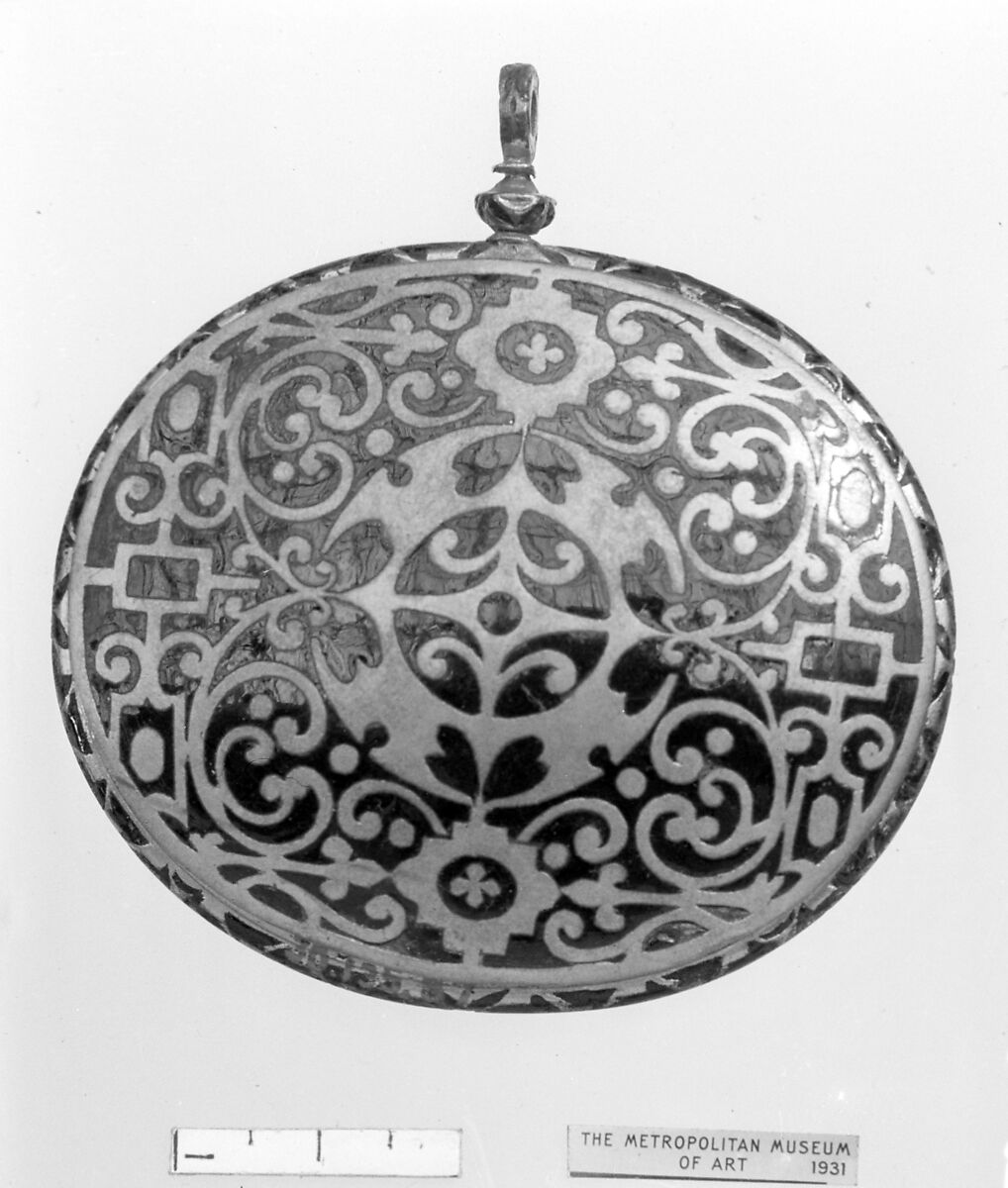 Mirror, Enamel, champlevé, on brass gilt, French 