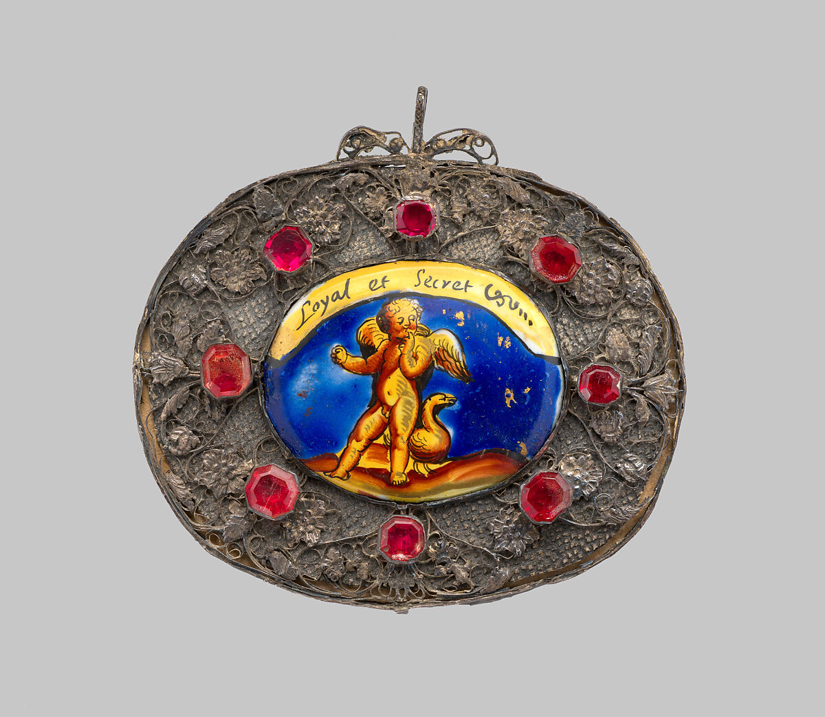 Mirror, Silver, enamel, French 