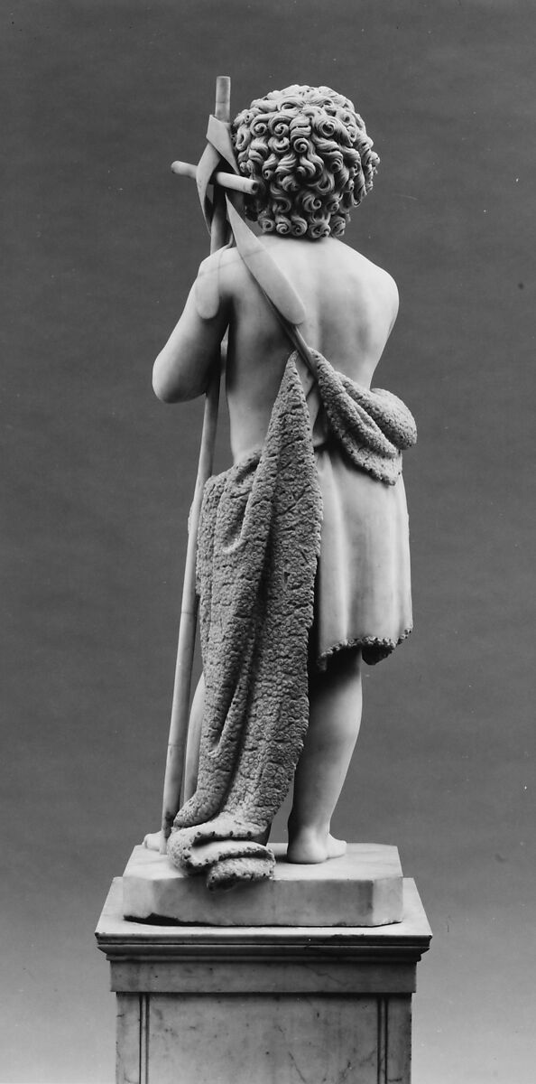 The Young St. John the Baptist, Luigi Bienaimé (Italian, Carrara 1795–1878 Rome), Marble, Italian, Rome