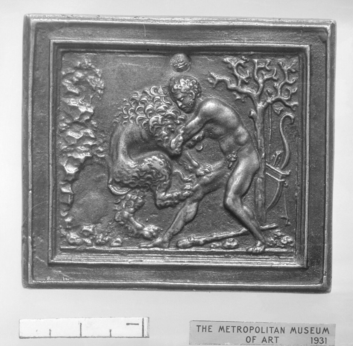 Hercules Strangling the Nemean Lion, Style of Moderno (Galeazzo Mondella) (Italian, Verona 1467–1528 Verona), Bronze, Italian 