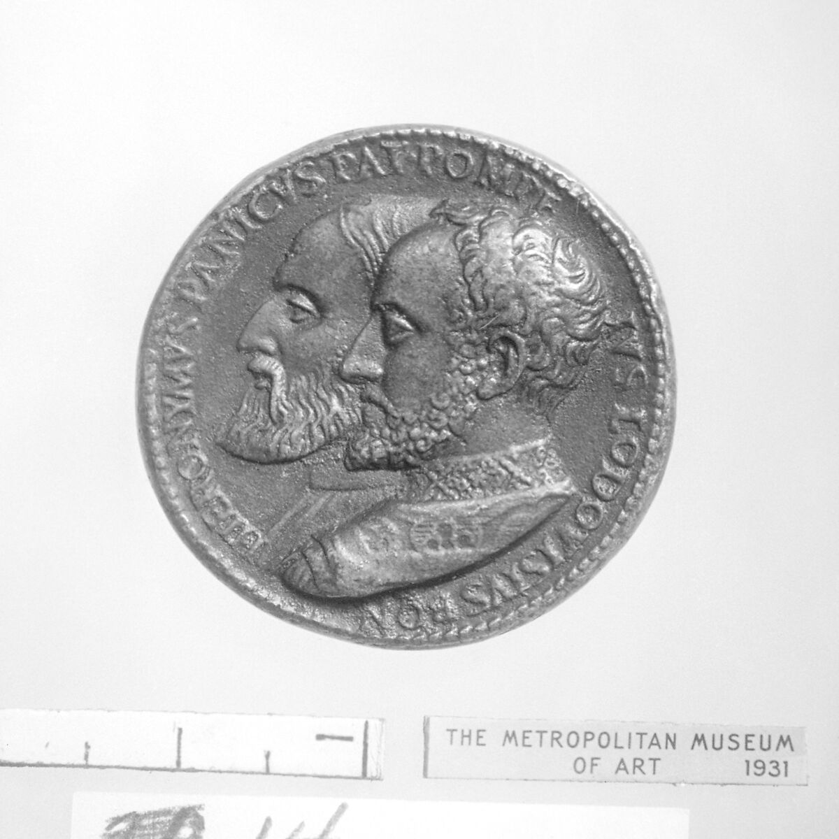 Hieronymus Panicus (d. 1558) and Lodovisius Bon (d. 1565), Medalist: Giovanni del Cavino (Italian, Padua 1500–1570 Padua), Bronze, Italian, Padua 