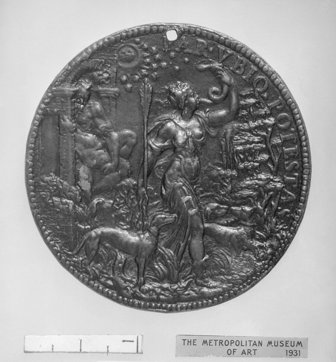 Ippolita di Ferdinando Gonzaga (1535–1563) at the age of 16, Medalist: Leone Leoni (Italian, Menaggio ca. 1509–1590 Milan), Bronze, cast, Italian