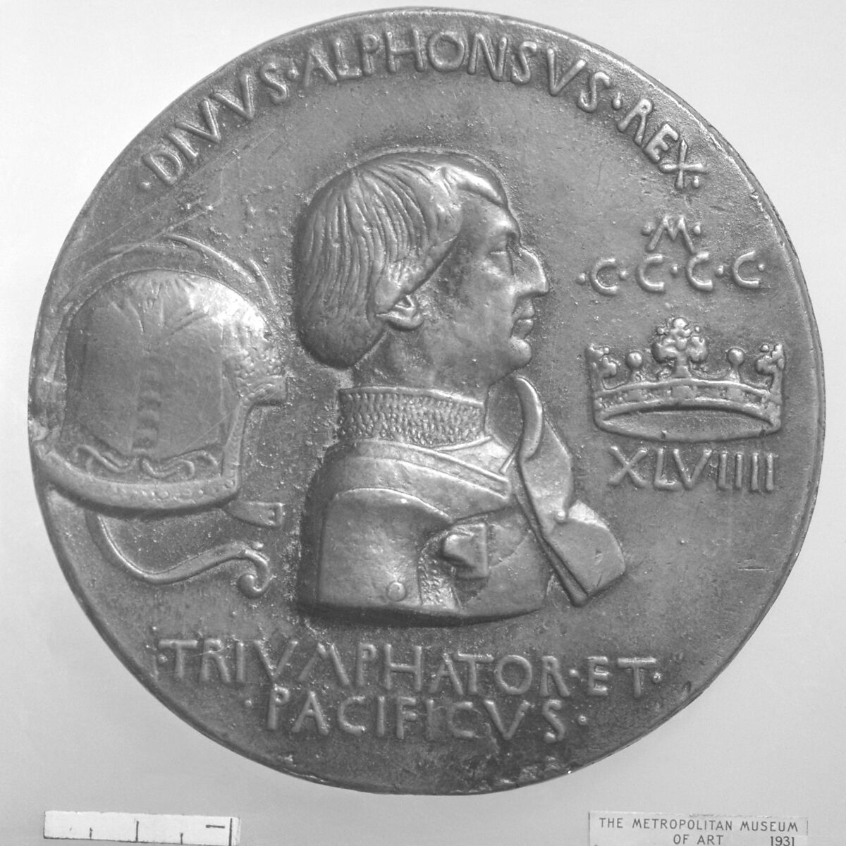 Alfonso V, King of Aragon and Sicily, Medalist: Pisanello (Antonio Pisano) (Italian, Pisa or Verona by 1395–1455), Bronze, Italian 