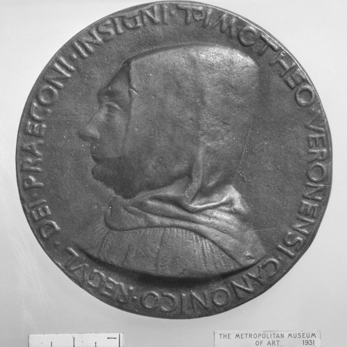 Maffei (Timoteo) Canon of Verona, Medalist: Matteo de&#39; Pasti (Italian, Verona ca. 1420–after 1467 Rimini), Bronze, Italian 