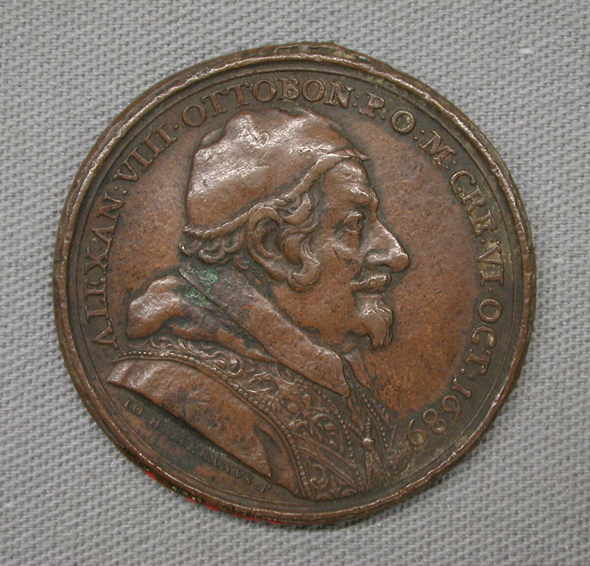 Pope Alexander VIII (1689–91), Medalist: Giovanni Martino Hamerani (Italian, 1646/9–1705), Bronze, Italian 