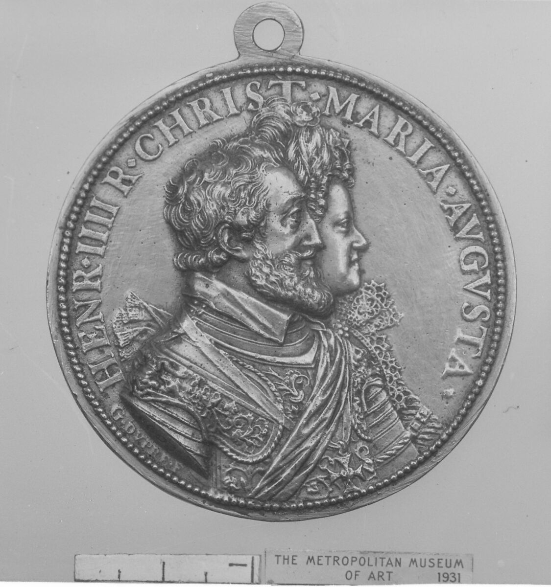 Henry IV, King of France (b. 1553, r. 1589–1610) and Marie de Médicis, his consort (1573–1642), Medalist: Guillaume Dupré (French, 1579–1640), Gilt bronze, French 