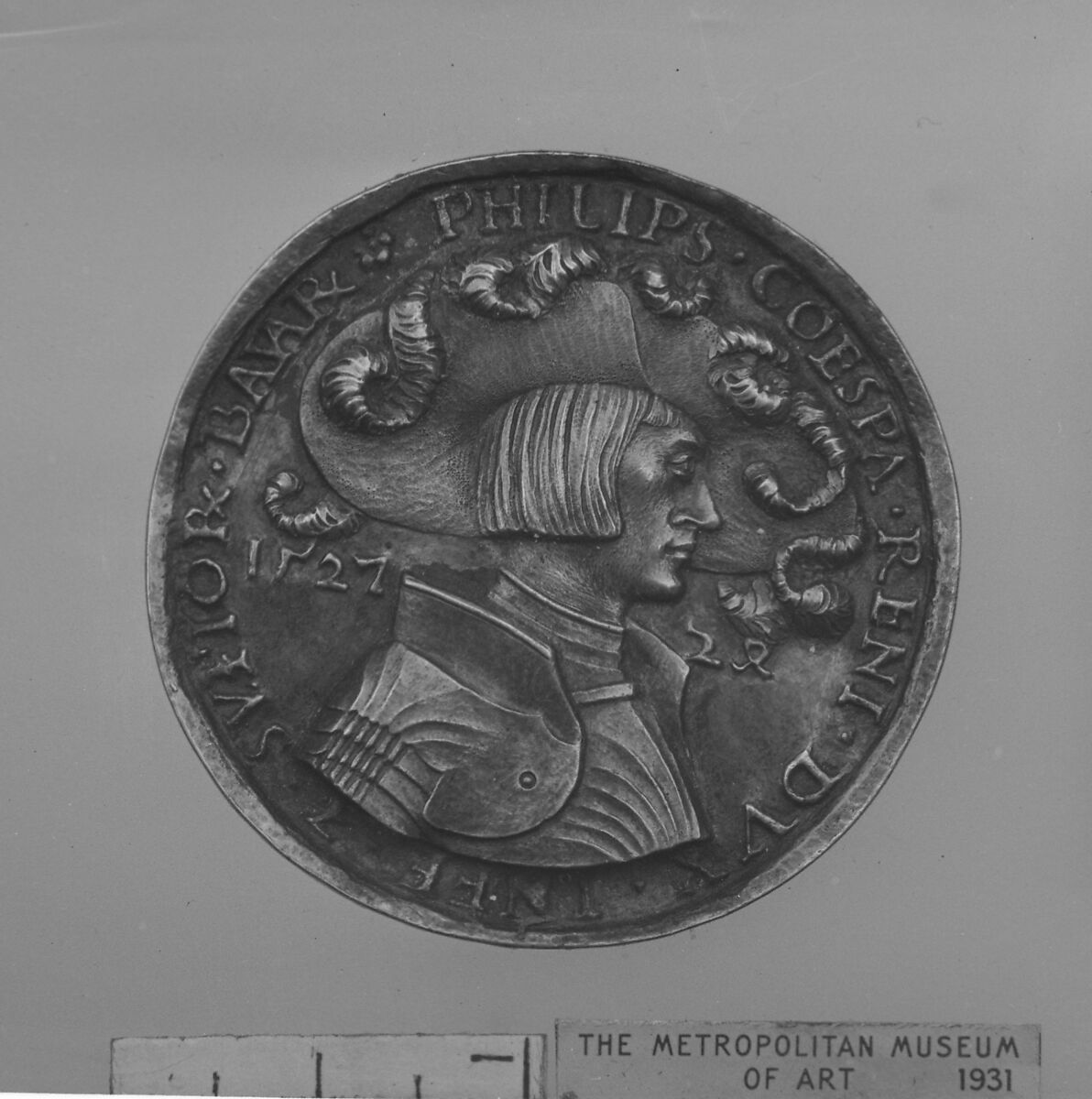 Philipp of Pfalz-Neuburg, Count Palatine, Duke of Bavaria, 1503-1548, After an original by Hans Daucher (German, Ulm ca. 1485–1538 Stuttgart), Silvered bronze (?), German 