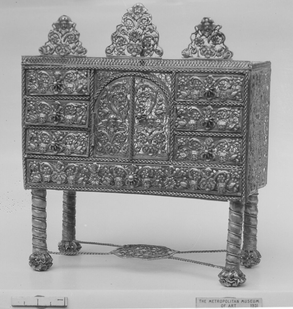 Miniature cabinet (part of a set), Silver, Southern German