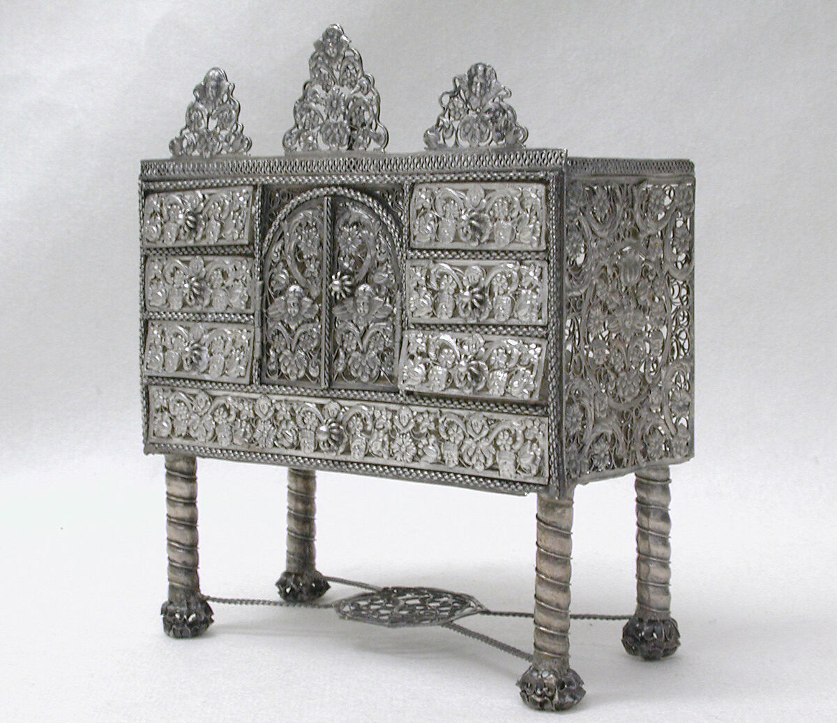 Miniature cabinet (part of a set), Silver, Southern German