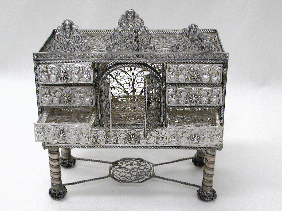Miniature cabinet (part of a set), Silver, Southern German