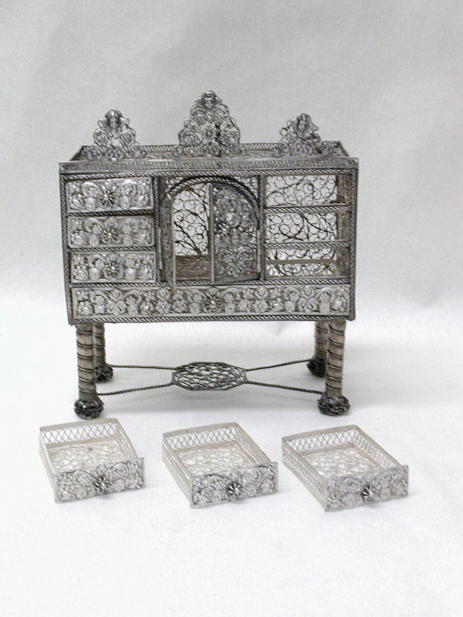 Miniature cabinet (part of a set), Silver, Southern German