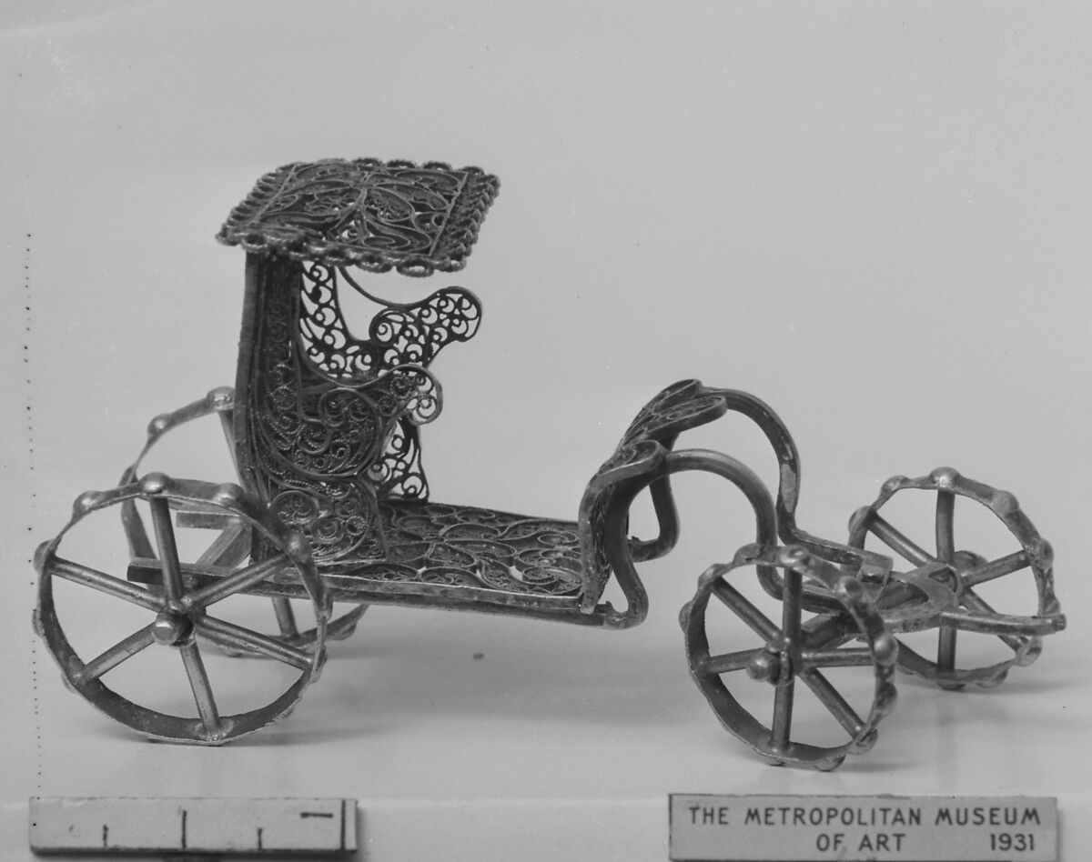 Miniature chaise (part of a set), Silver, Southern German