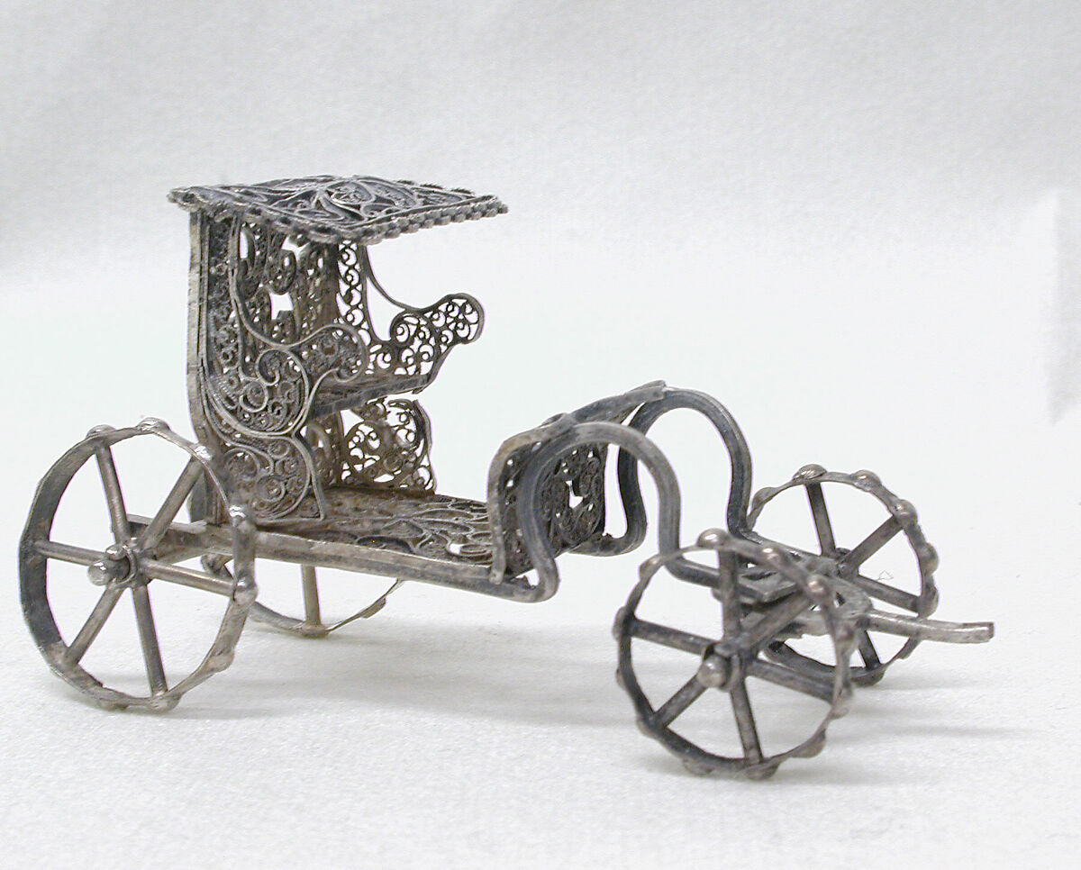 Miniature chaise (part of a set), Silver, Southern German 