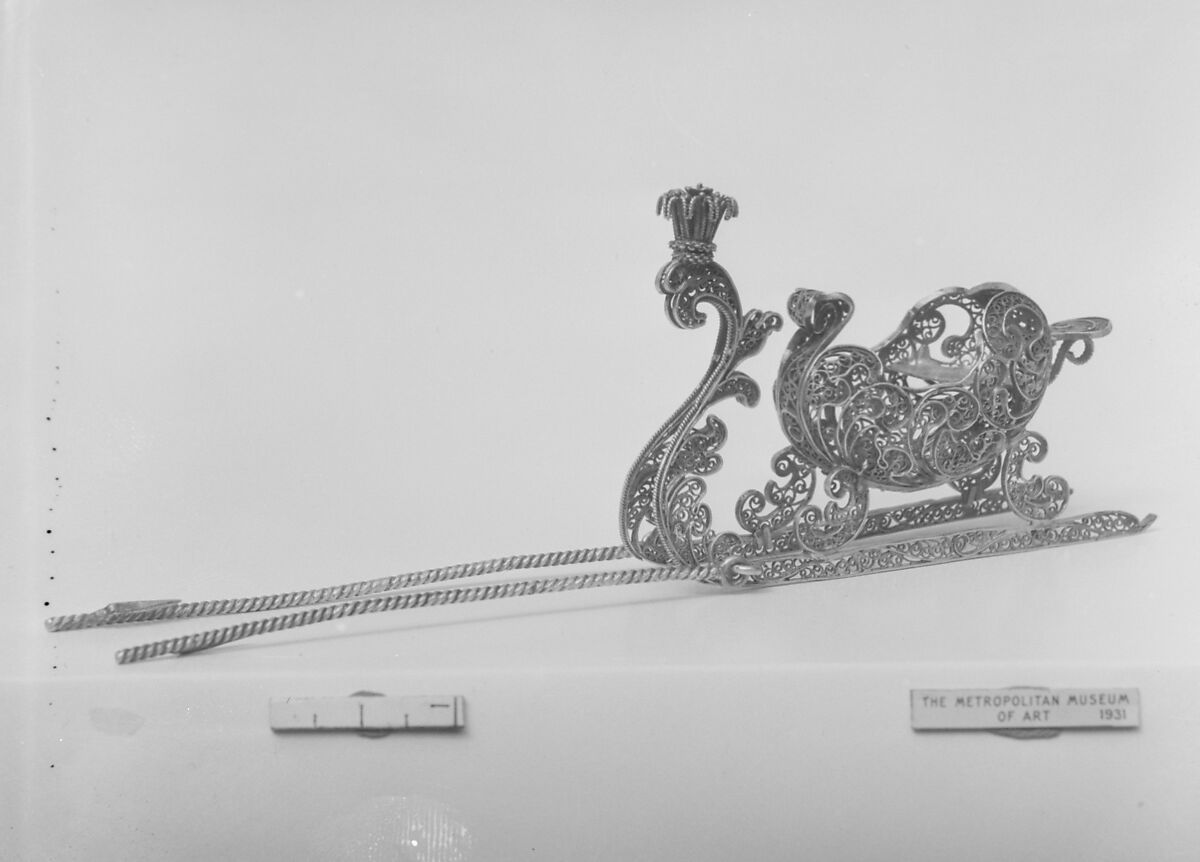 Miniature sleigh (part of a set), Silver, Southern German