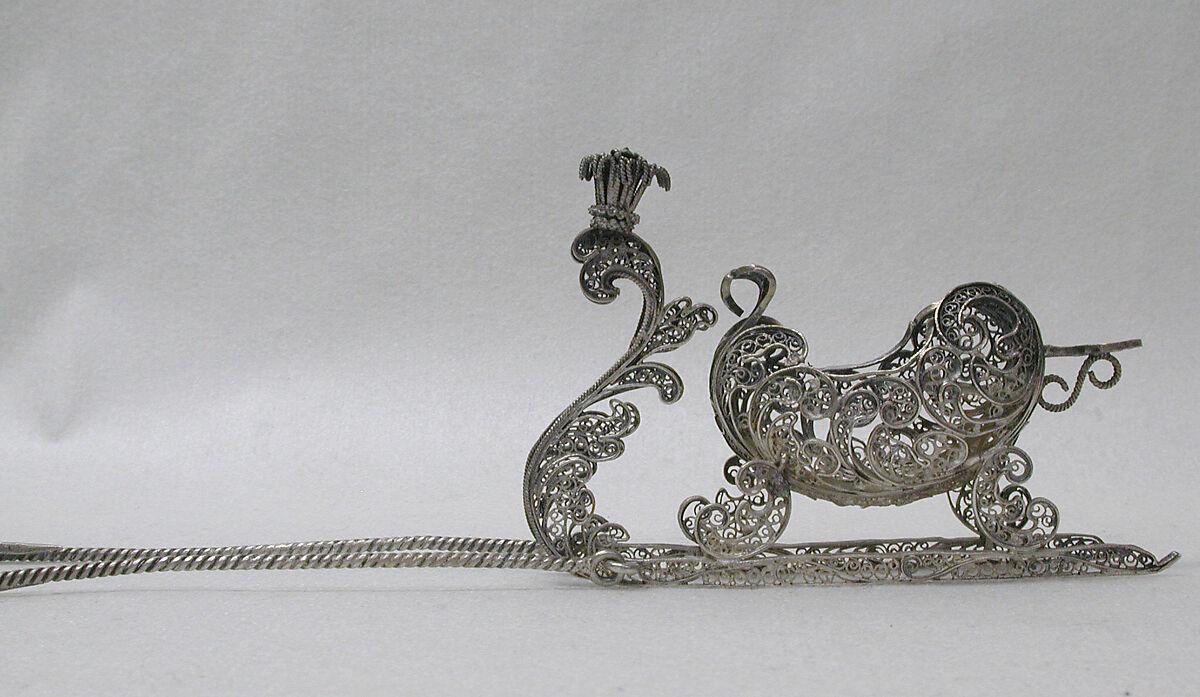 Miniature sleigh (part of a set), Silver, Southern German 