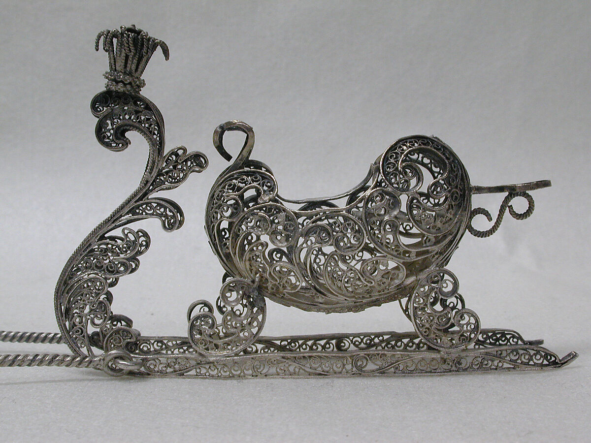 Miniature sleigh (part of a set), Silver, Southern German