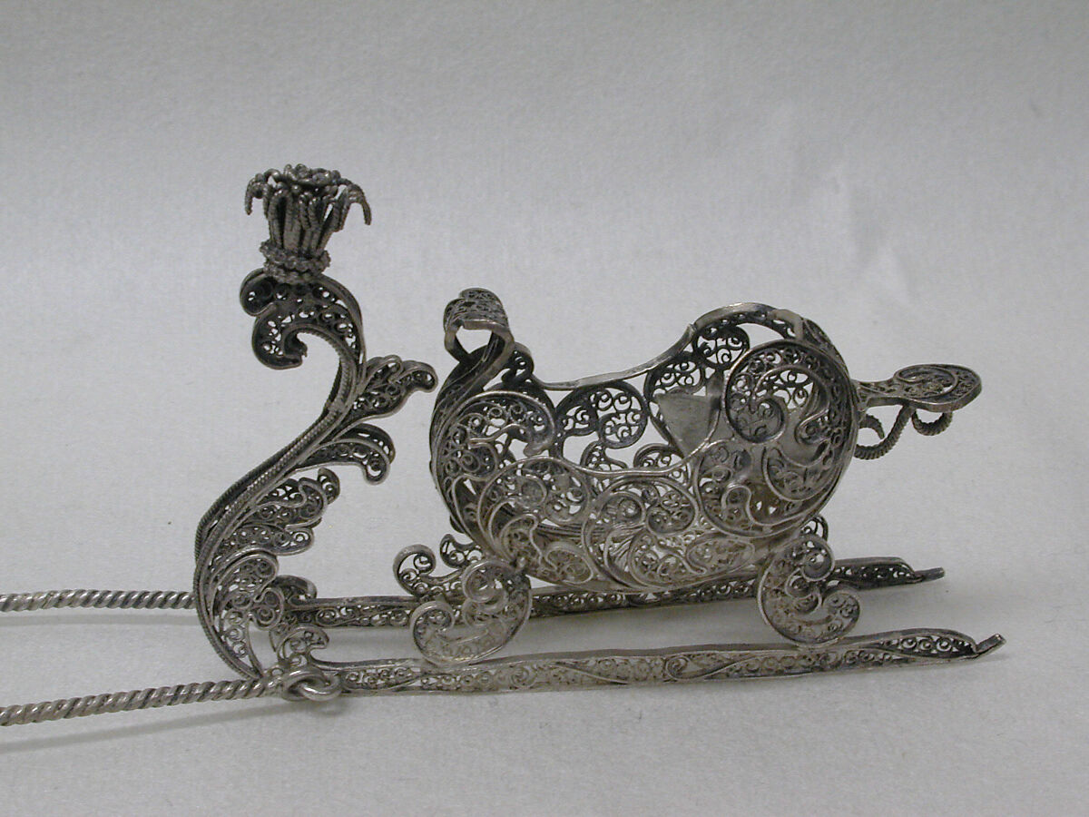 Miniature sleigh (part of a set), Silver, Southern German