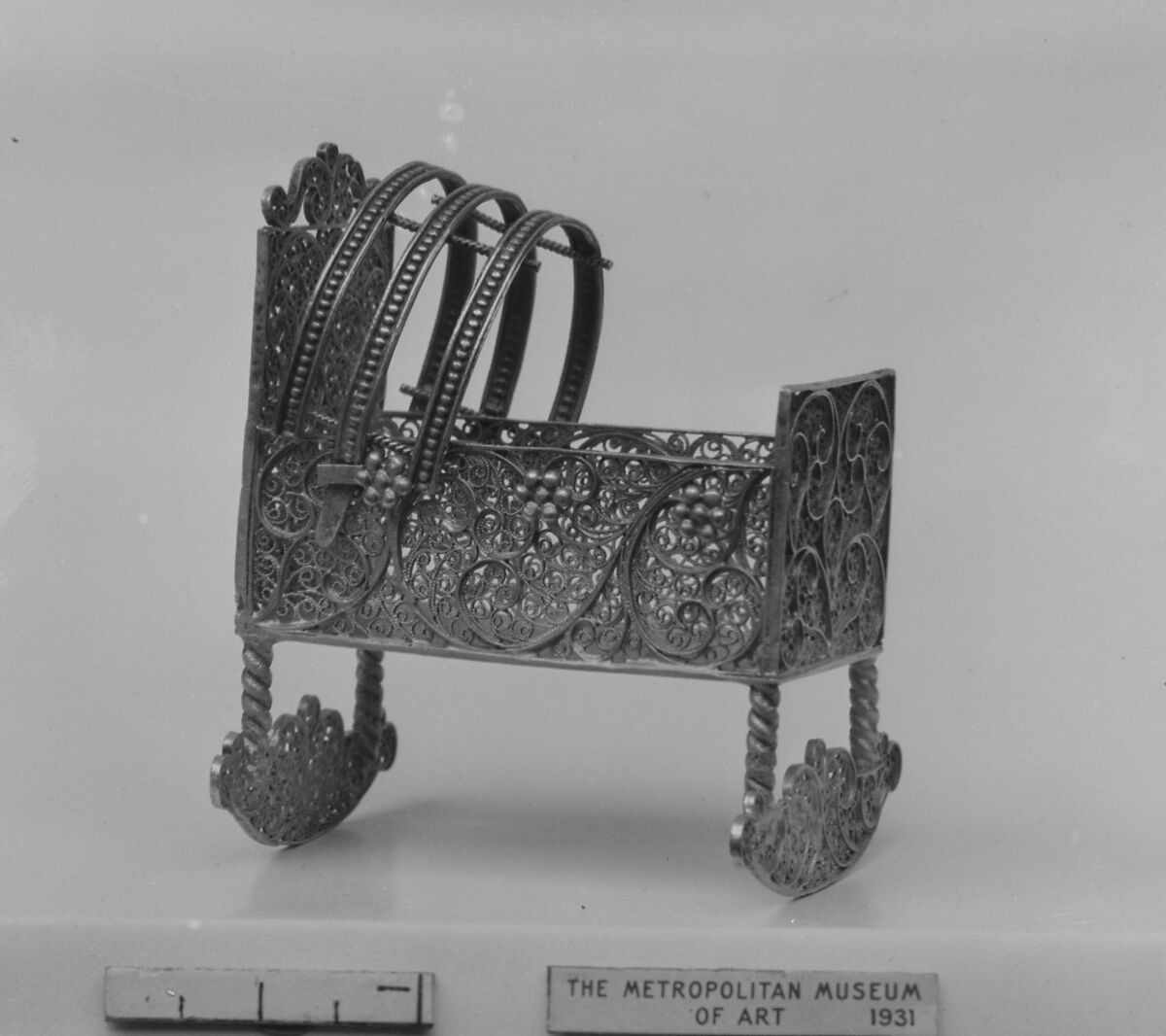 Miniature cradle (part of a set), Silver, Southern German
