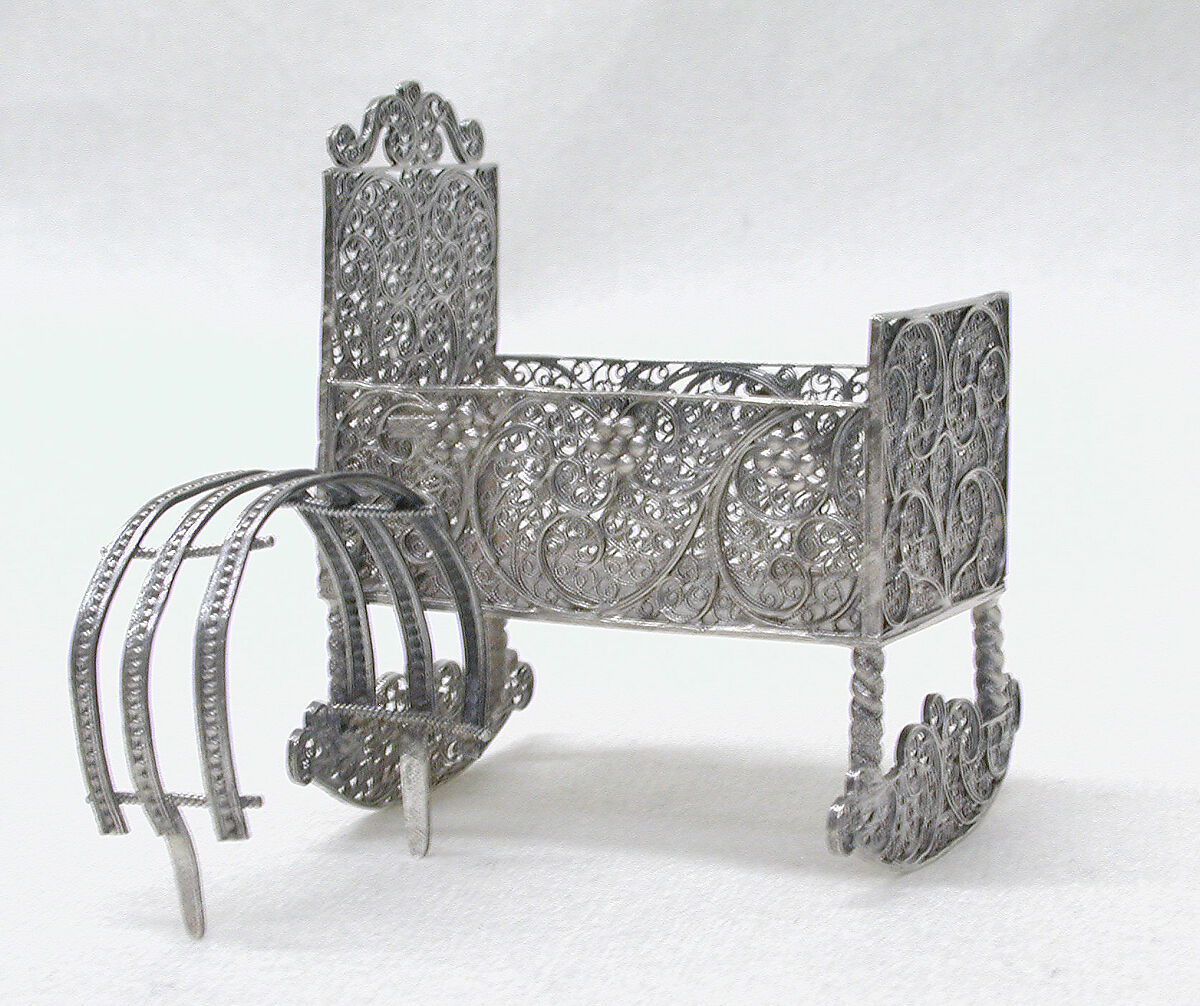 Miniature cradle (part of a set), Silver, Southern German