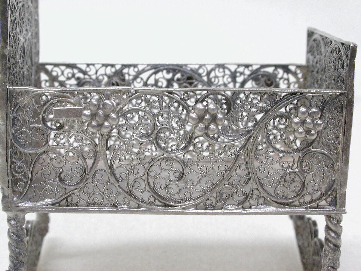 Miniature cradle (part of a set), Silver, Southern German