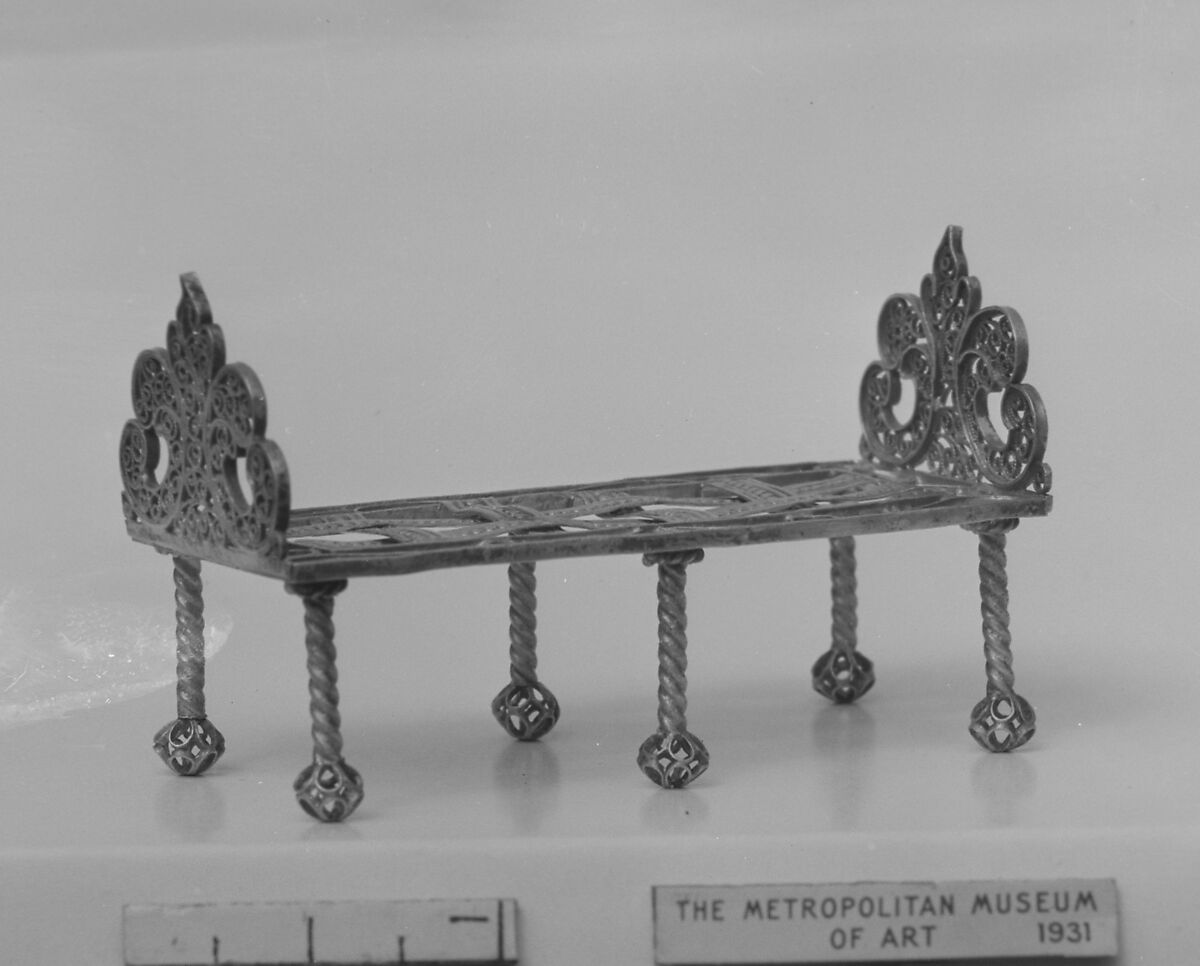 Miniature daybed (part of a set), Silver, Southern German