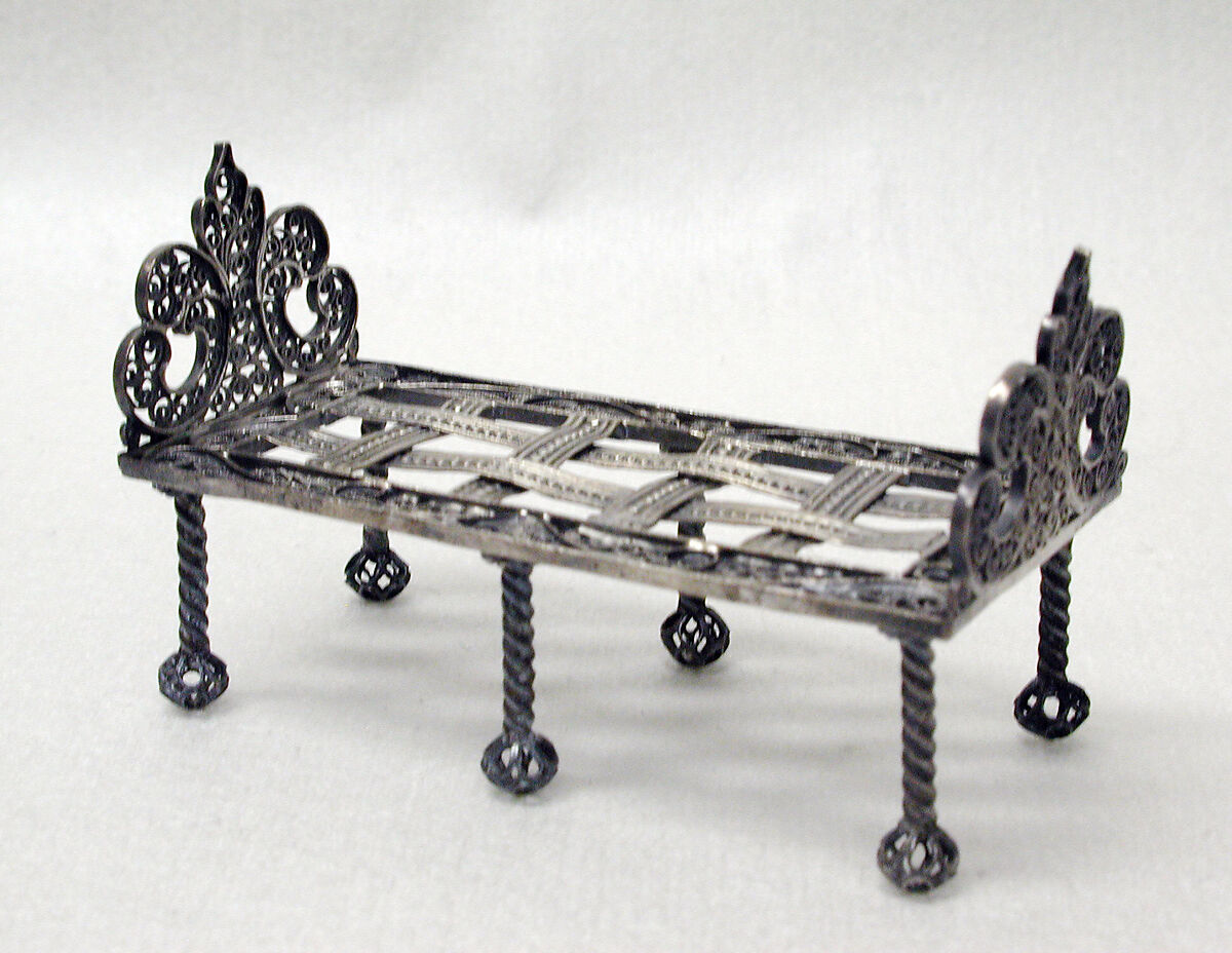 Miniature daybed (part of a set), Silver, Southern German 