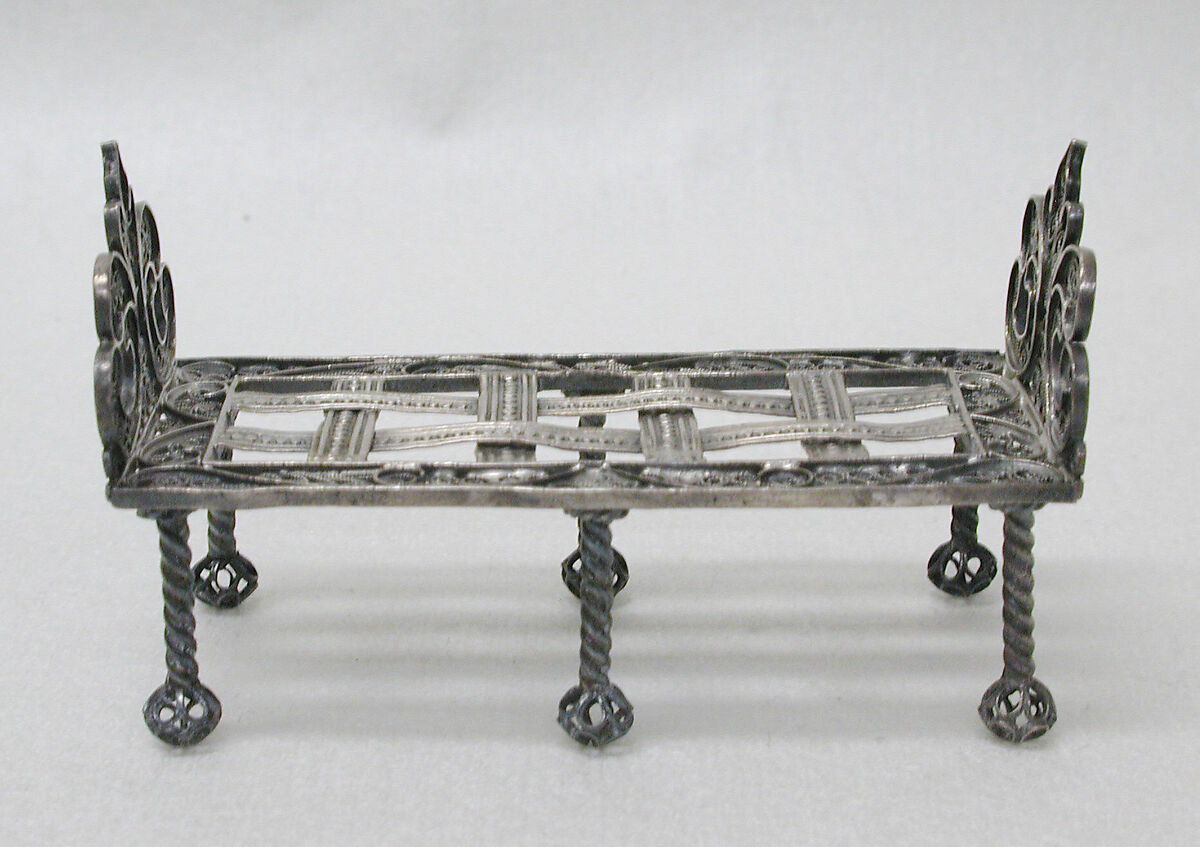 Miniature daybed (part of a set), Silver, Southern German